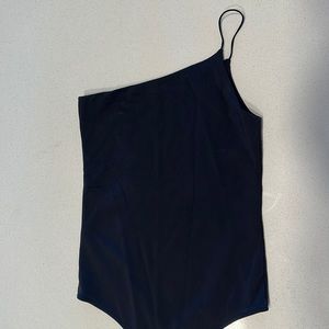 Aritzia Babaton Black One Shoulder Bodysuit, size small